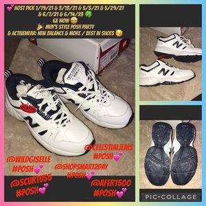 New balance men’s size 8 white and blue shoes